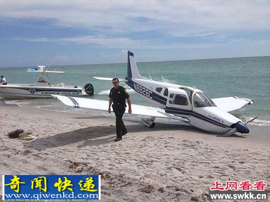 美國飛機海灘迫降致一死兩傷