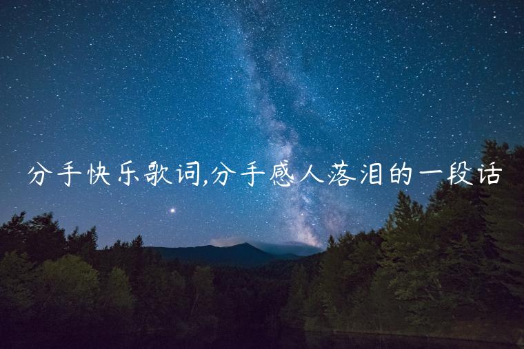 分手快樂歌詞,分手感人落淚的一段話