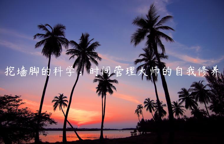 挖墻腳的科學(xué)：時(shí)間管理大師的自我修養(yǎng)