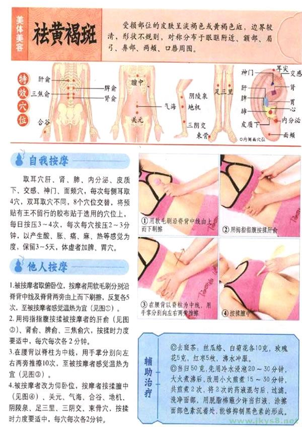 黃褐斑按摩穴位 黃褐斑按摩什么穴位 黃褐斑穴位圖