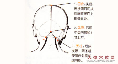 百會至天柱的按摩